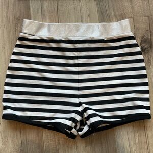 Custom Striped Dance Short with Metallic Silver Band